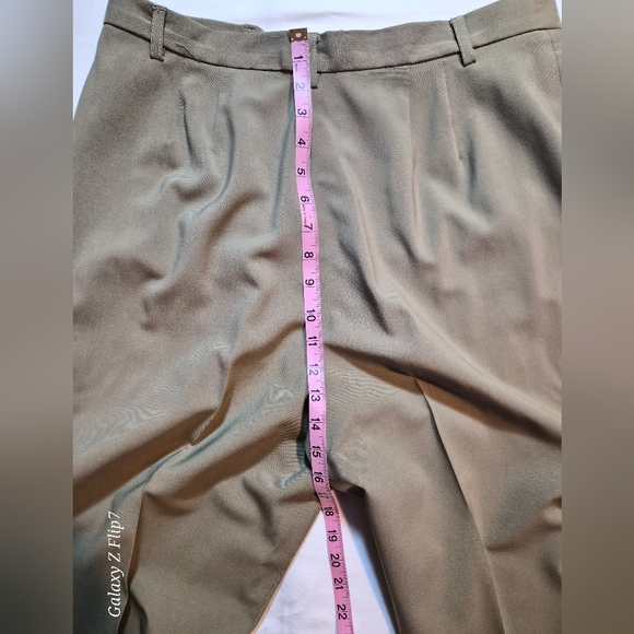 ​VTG Rafaella 100% Pure New Wool Trousers Sage Green Dress Pants Size 16 - Picture 9 of 11